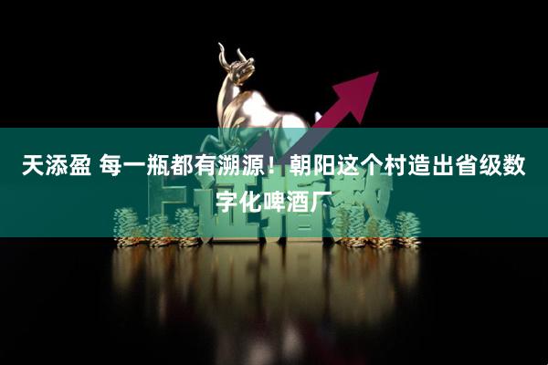 天添盈 每一瓶都有溯源！朝阳这个村造出省级数字化啤酒厂